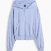 Sudadera con capucha, cremallera y corte oversize de felpa Vintagesoft