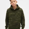 Sudadera con capucha de camuflaje holgada para niños