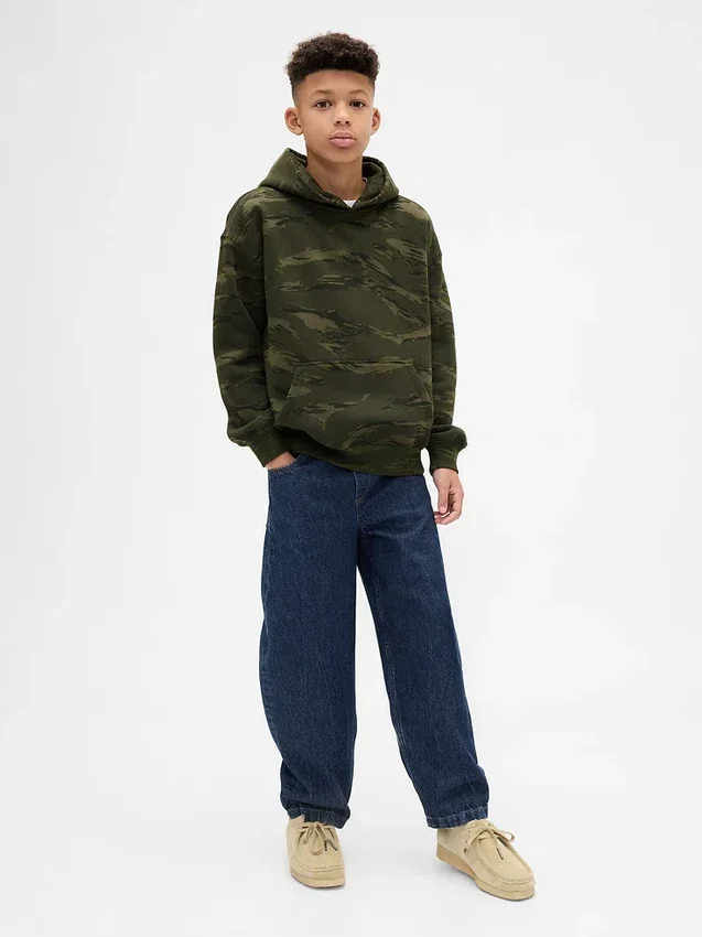 Sudadera con capucha de camuflaje holgada para niños