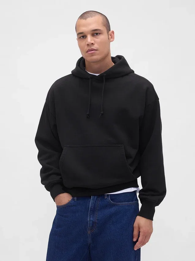 Sudadera con capucha de felpa francesa extra gruesa para adultos