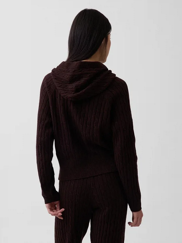 Sudadera con capucha de punto trenzado holgada CashSoft