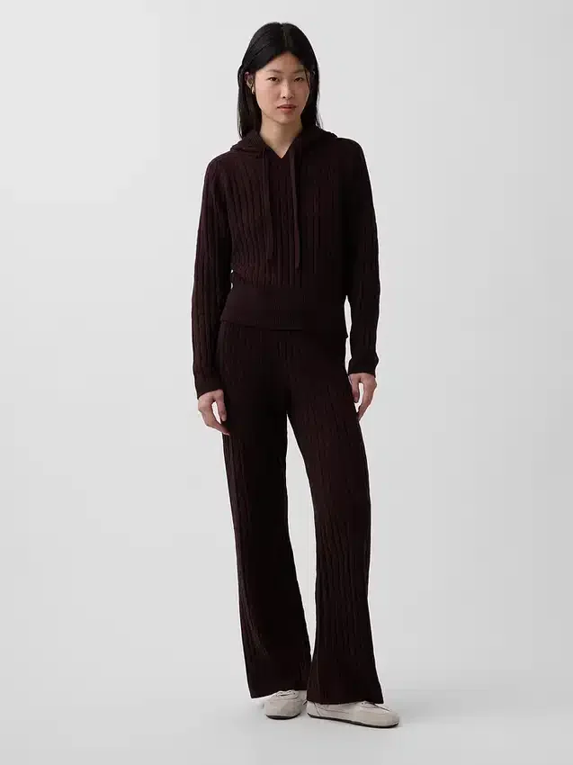 Pantalones de jerséu con tejido trenzado CashSoft