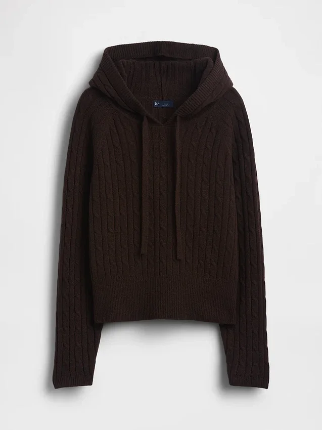Sudadera con capucha de punto trenzado holgada CashSoft