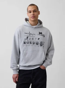 Sudadera con capucha de tejido grueso de Jean-Michel Basquiat