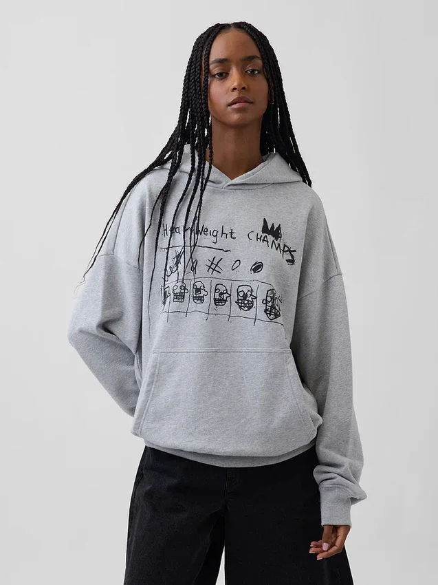 Sudadera con capucha de tejido grueso de Jean-Michel Basquiat