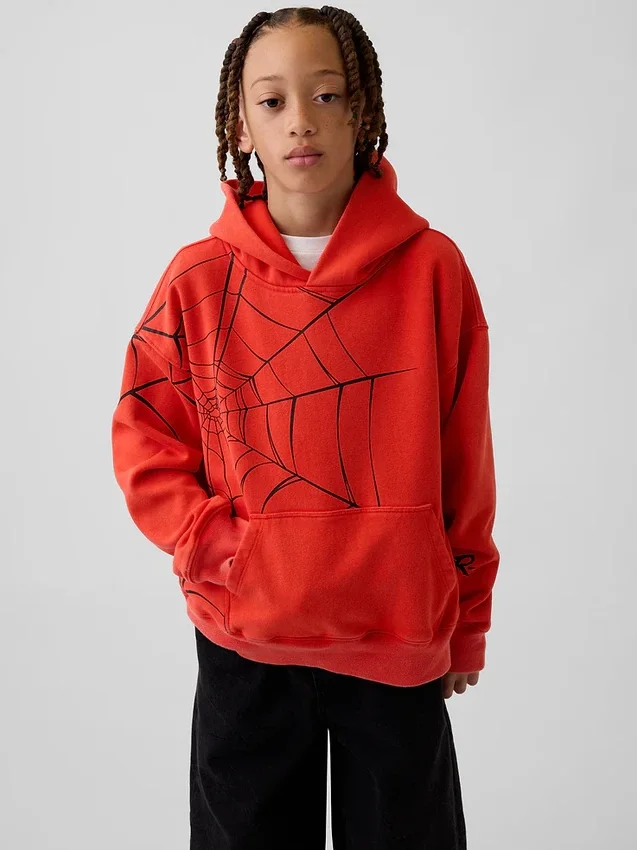 Sudadera con capucha holgada para niños Marvel Vintagesoft Spider-Man