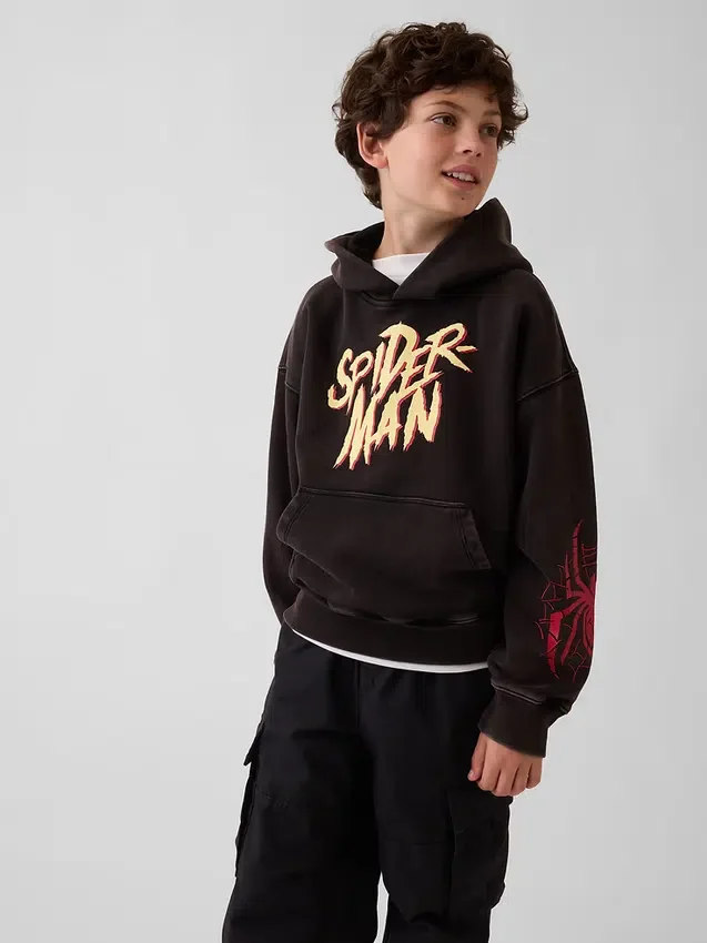 Sudadera con capucha holgada para niños Marvel Vintagesoft Spider-Man