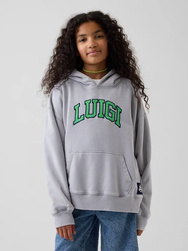 Sudadera con capucha holgada Super Mario Vintagesoft para niños