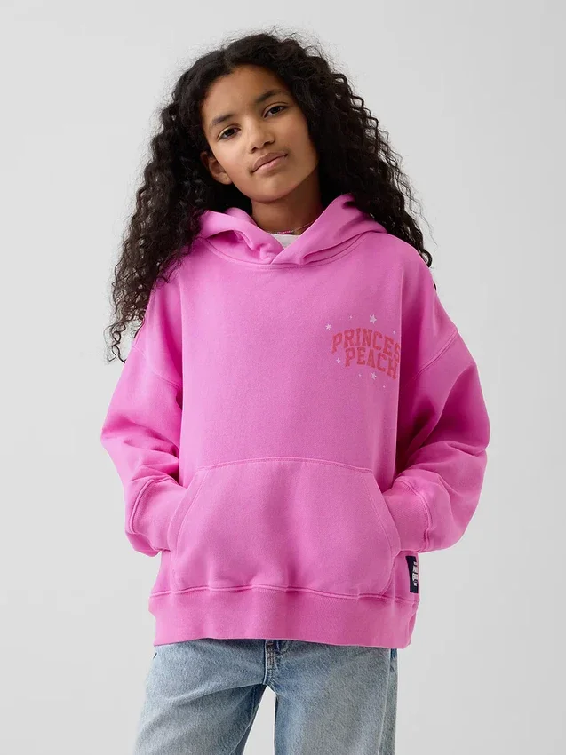 Sudadera con capucha holgada Super Mario Vintagesoft para niños