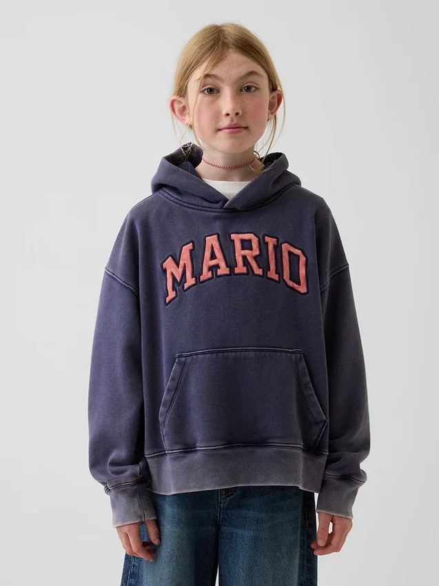 Sudadera con capucha holgada Super Mario Vintagesoft para niños