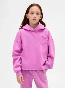 Sudadera con capucha holgada y parches Vintagesoft para niños
