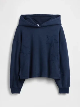 Sudadera con capucha holgada y parches Vintagesoft para niños