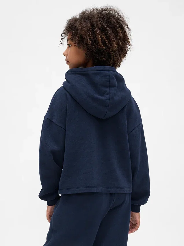 Sudadera con capucha holgada y parches Vintagesoft para niños