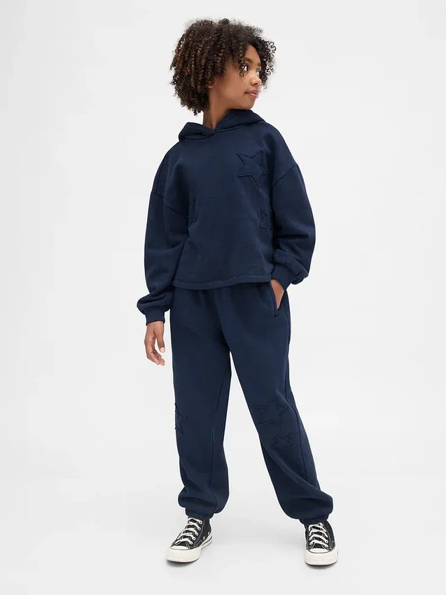 Sudadera con capucha holgada y parches Vintagesoft para niños
