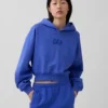 Sudadera con capucha oversize corta con logo Vintagesoft