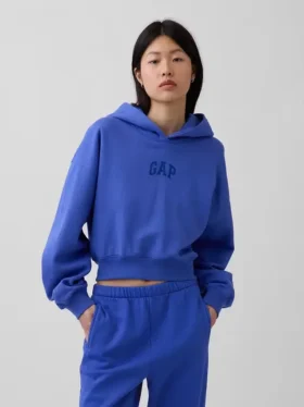Sudadera con capucha oversize corta con logo Vintagesoft