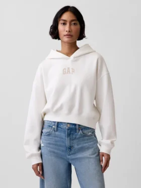 Sudadera con capucha oversize corta con logo Vintagesoft