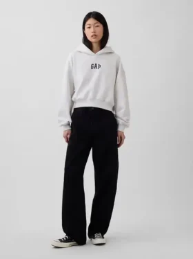 Sudadera con capucha oversize corta con logo Vintagesoft