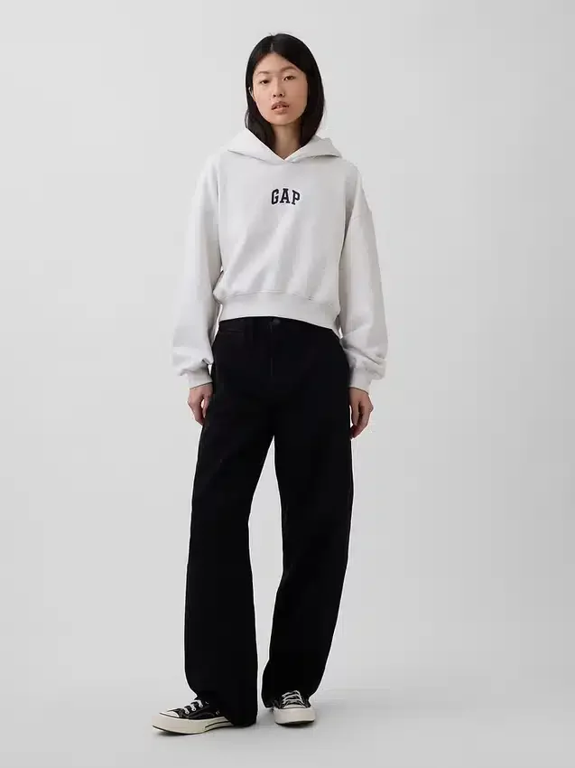 Sudadera con capucha oversize corta con logo Vintagesoft