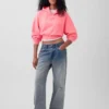 Sudadera con capucha oversize corta con logo Vintagesoft