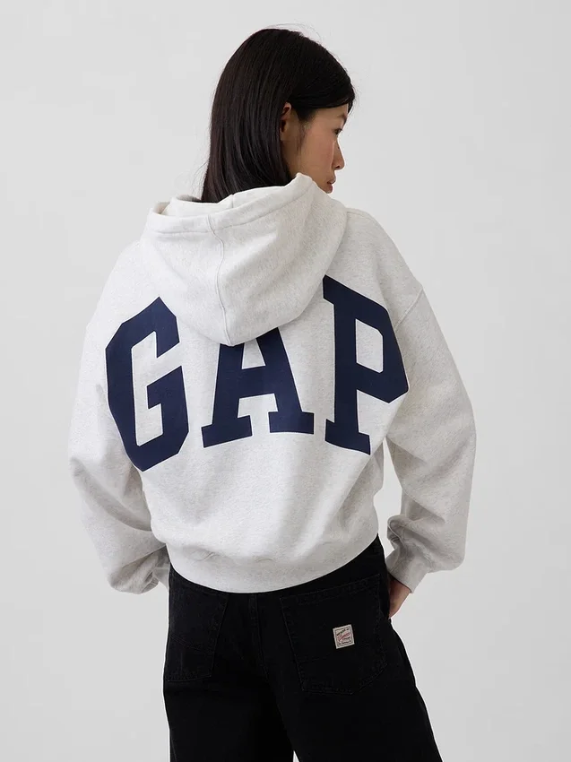 Sudadera con capucha oversize corta con logo Vintagesoft