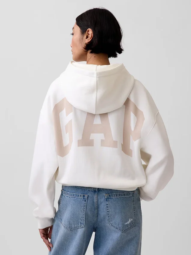 Sudadera con capucha oversize corta con logo Vintagesoft