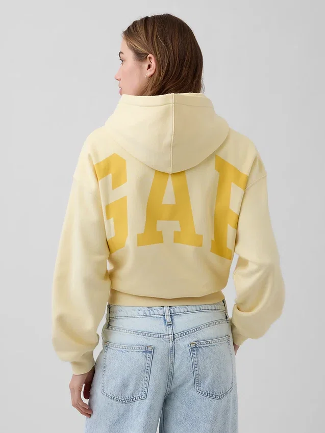 Sudadera con capucha oversize corta con logo Vintagesoft
