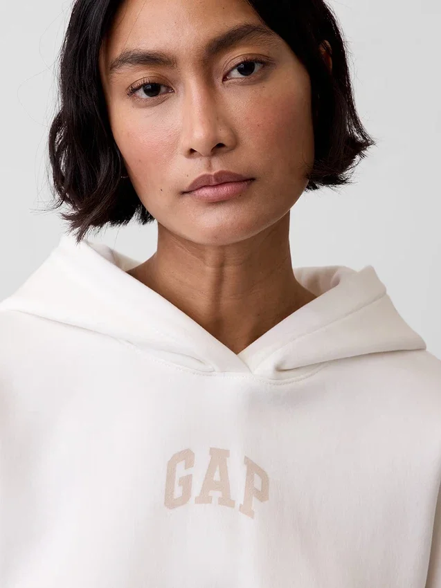 Sudadera con capucha oversize corta con logo Vintagesoft