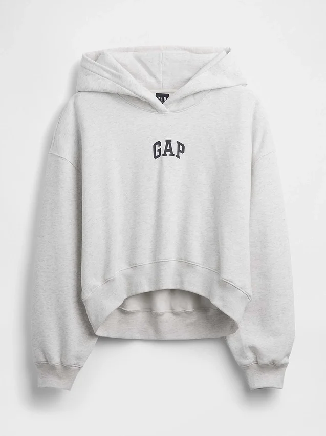 Sudadera con capucha oversize corta con logo Vintagesoft