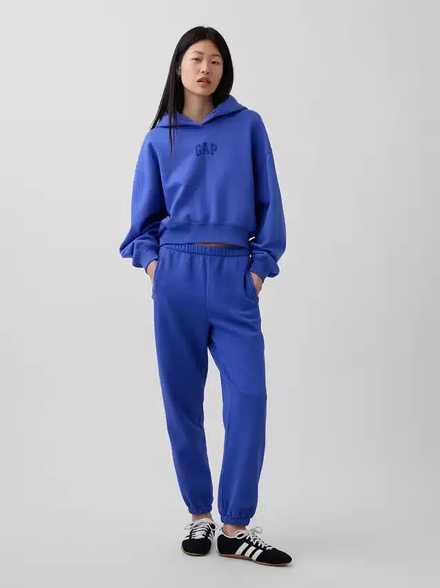 Sudadera con capucha oversize corta con logo Vintagesoft