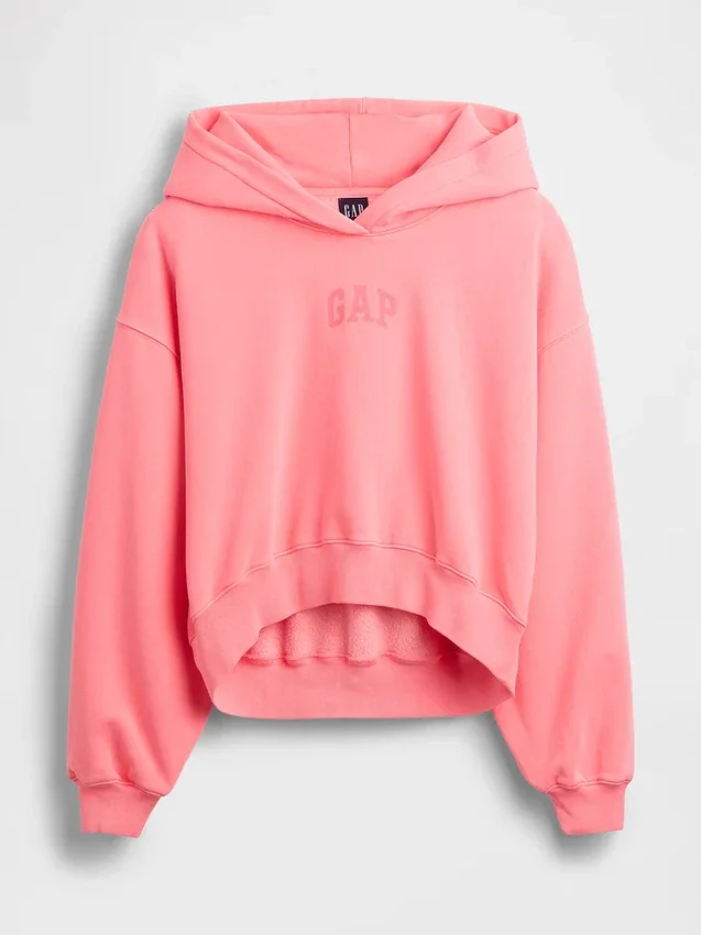 Sudadera con capucha oversize corta con logo Vintagesoft
