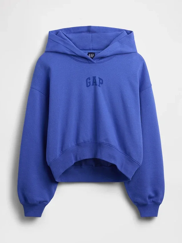 Sudadera con capucha oversize corta con logo Vintagesoft