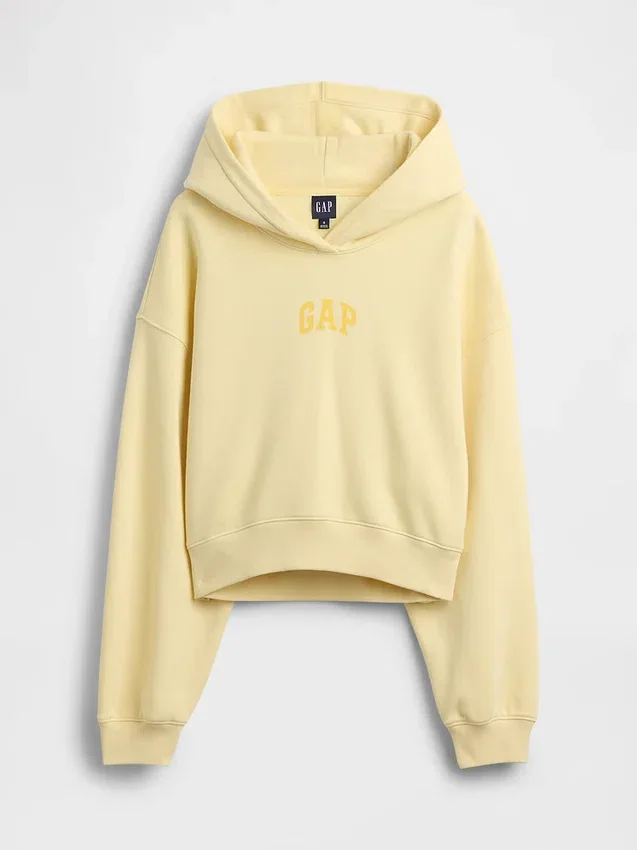 Sudadera con capucha oversize corta con logo Vintagesoft