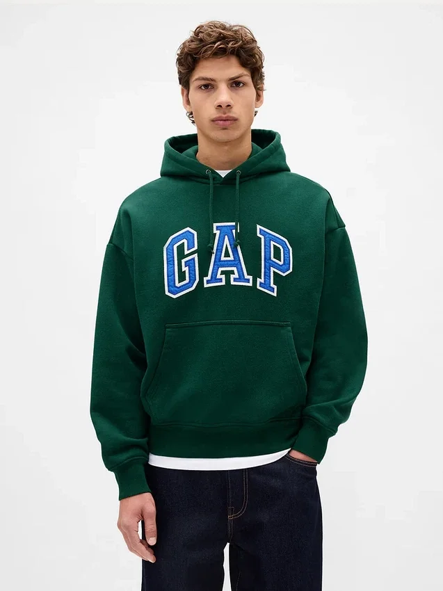 Sudadera con capucha oversize para adultos de felpa francesa extra gruesa con logo