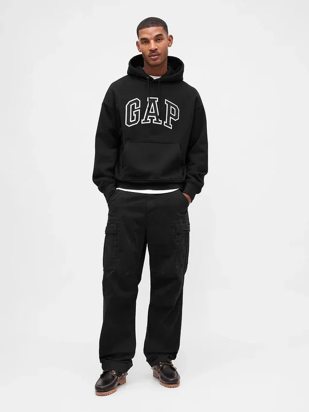 Sudadera con capucha oversize para adultos de felpa francesa extra gruesa con logo
