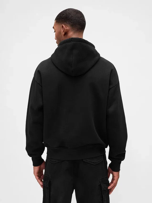 Sudadera con capucha oversize para adultos de felpa francesa extra gruesa con logo