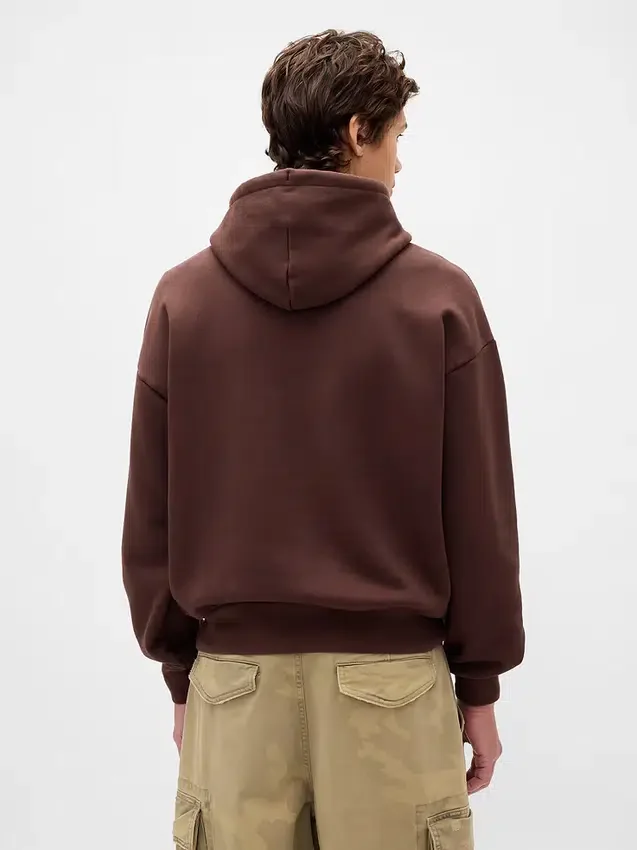 Sudadera con capucha oversize para adultos de felpa francesa extra gruesa con logo