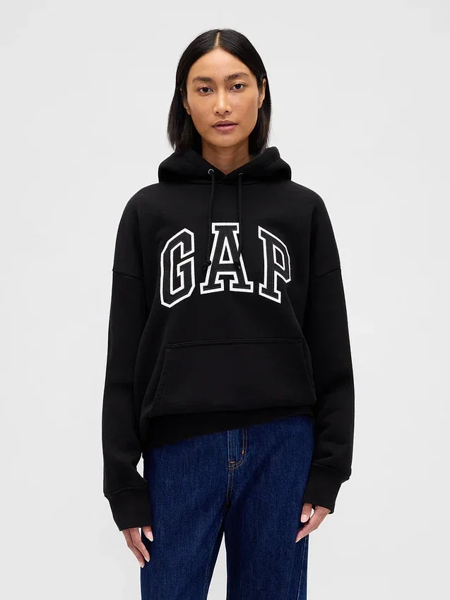Sudadera con capucha oversize para adultos de felpa francesa extra gruesa con logo