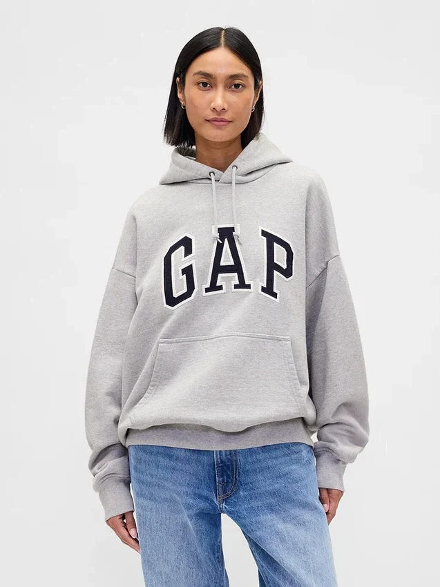 Sudadera con capucha oversize para adultos de felpa francesa extra gruesa con logo