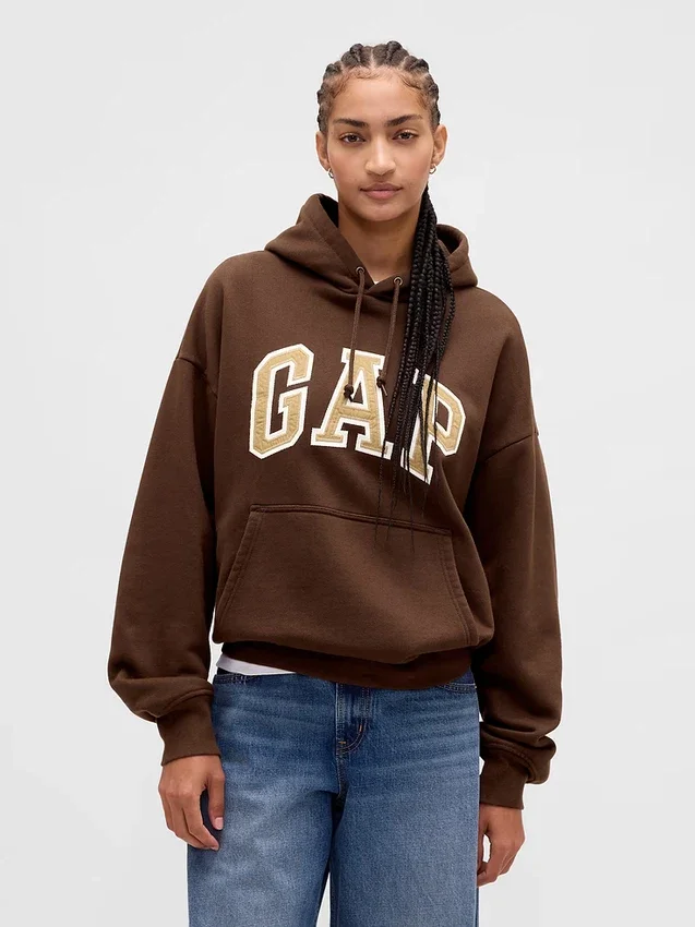 Sudadera con capucha oversize para adultos de felpa francesa extra gruesa con logo