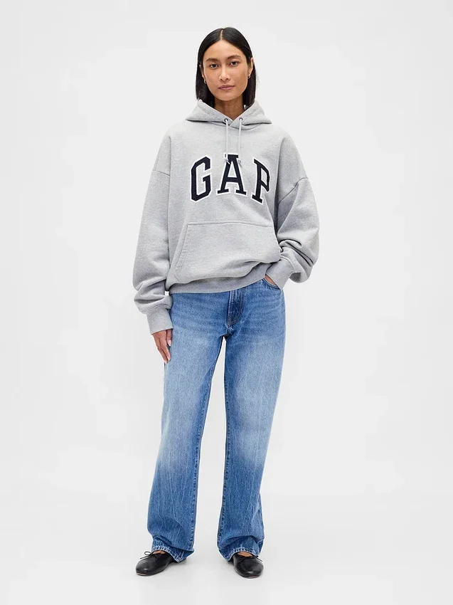 Sudadera con capucha oversize para adultos de felpa francesa extra gruesa con logo