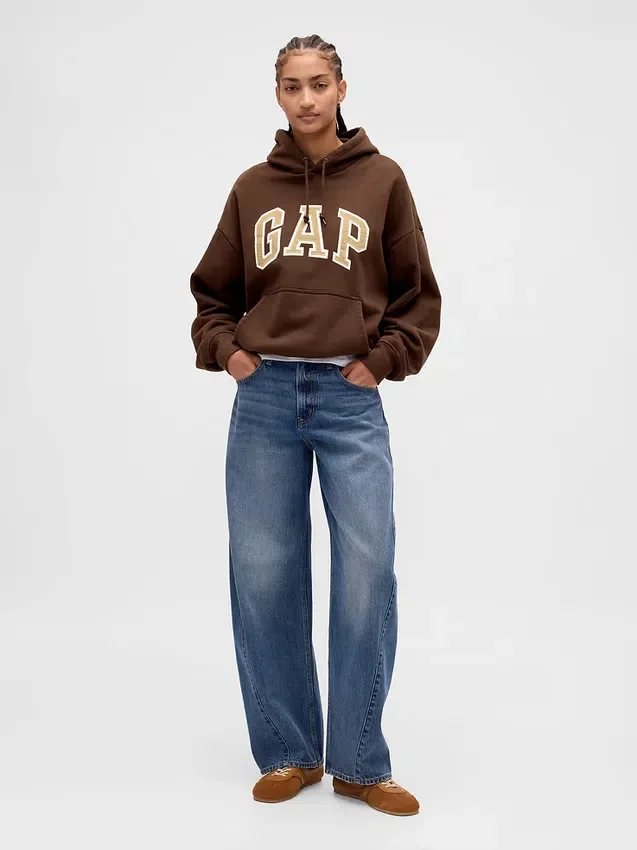 Sudadera con capucha oversize para adultos de felpa francesa extra gruesa con logo
