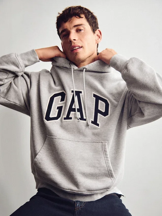 Sudadera con capucha oversize para adultos de felpa francesa extra gruesa con logo