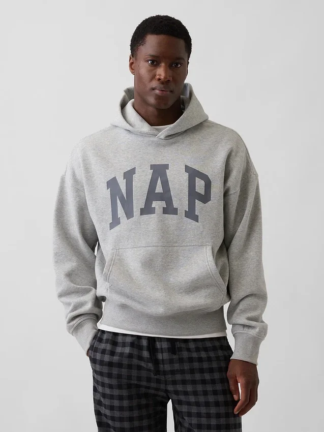 Sudadera con capucha para adultos Vintagesoft con logo Nap