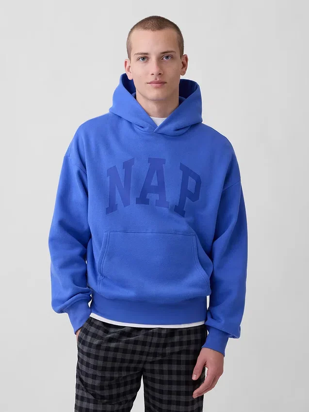 Sudadera con capucha para adultos Vintagesoft con logo Nap
