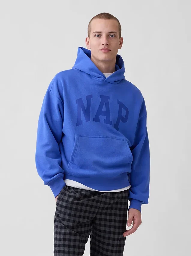Sudadera con capucha para adultos Vintagesoft con logo Nap