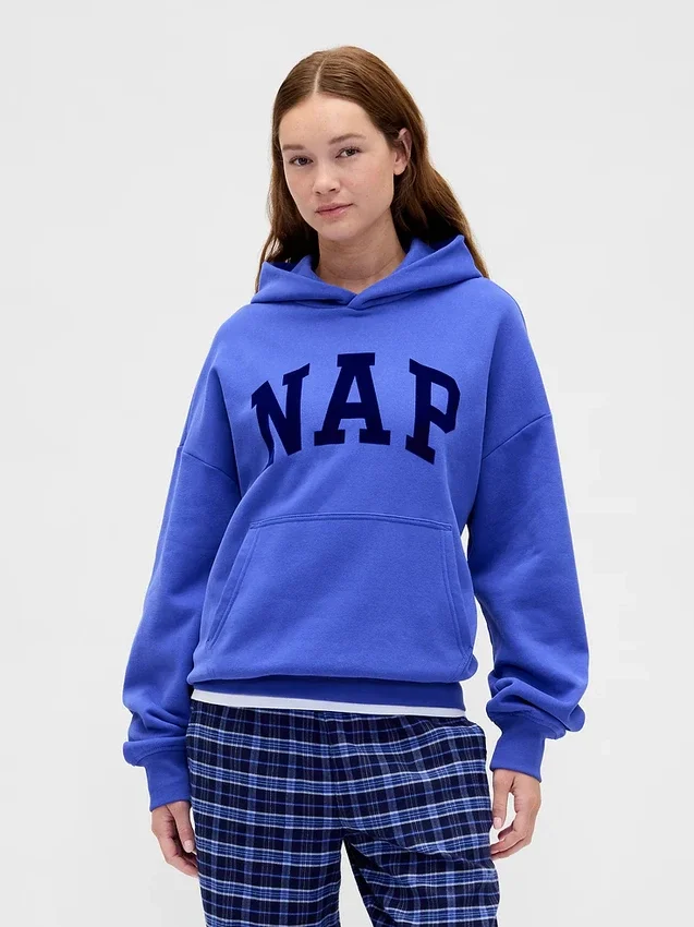 Sudadera con capucha para adultos Vintagesoft con logo Nap