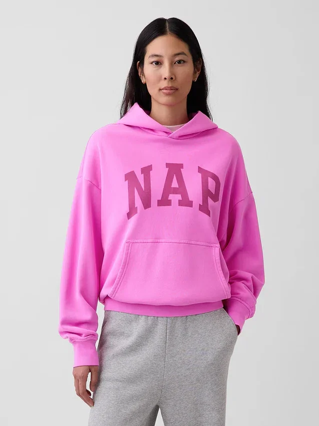 Sudadera con capucha para adultos Vintagesoft con logo Nap