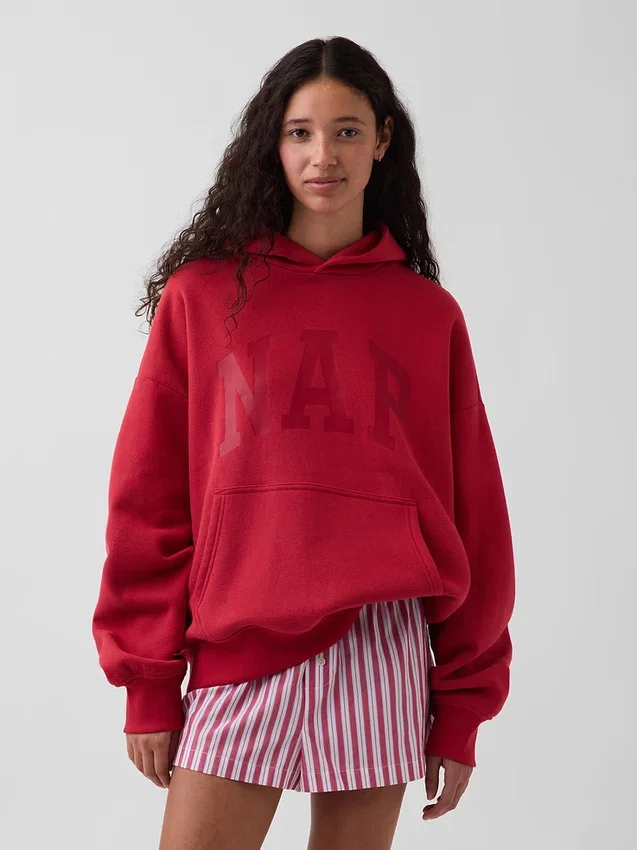 Sudadera con capucha para adultos Vintagesoft con logo Nap