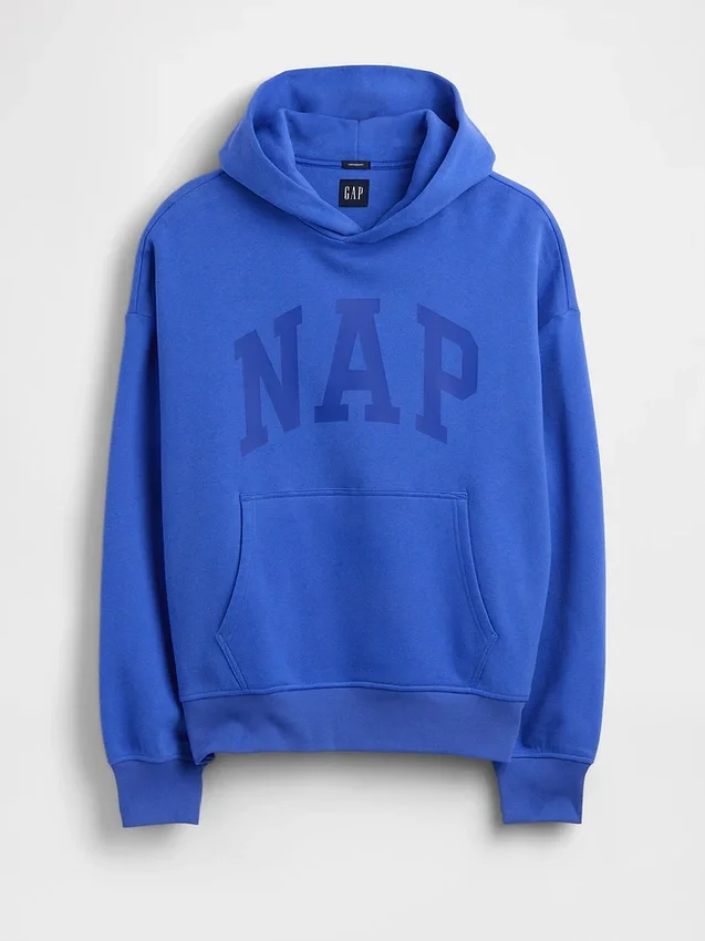 Sudadera con capucha para adultos Vintagesoft con logo Nap